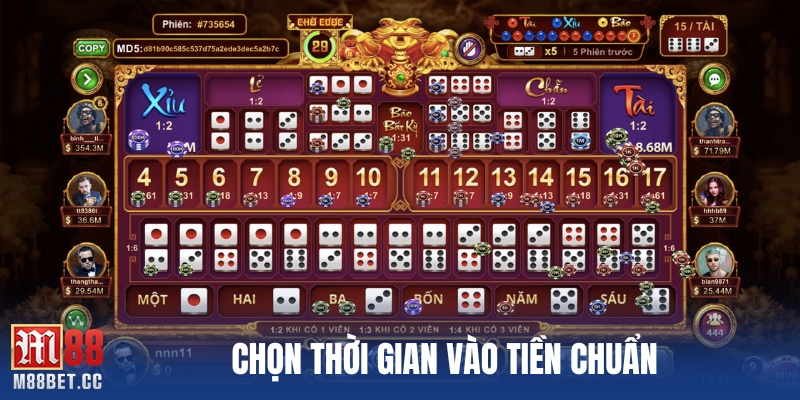 Chọn thời gian vào tiền chuẩn
