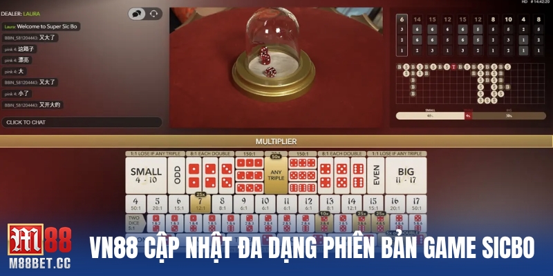 VN88 cập nhật đa dạng phiên bản game sicbo